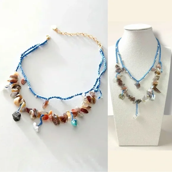 Free People Ariana Ost Paris Single Layer Necklace NWT Bohemian Beach Artisanal - Picture 1 of 16